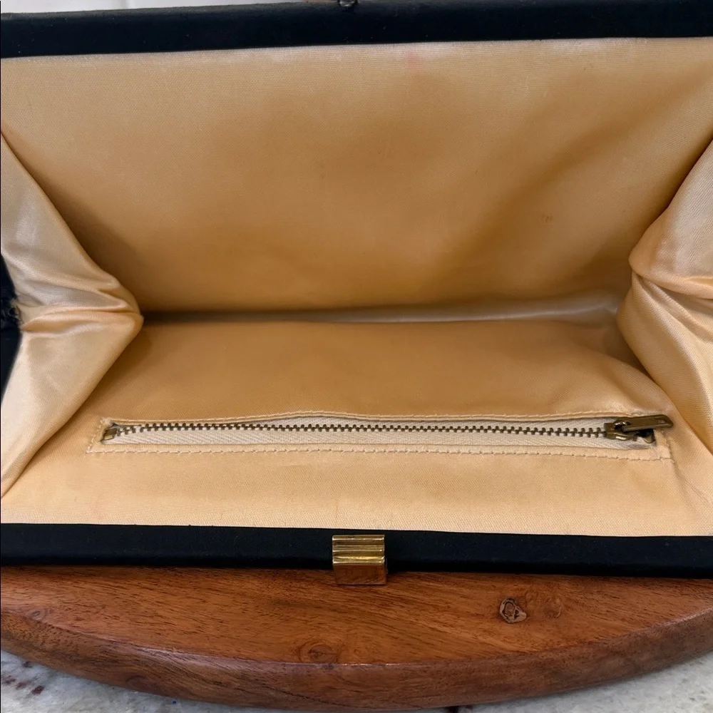 Vintage Waldman Clutch- Metallic Floral and Black